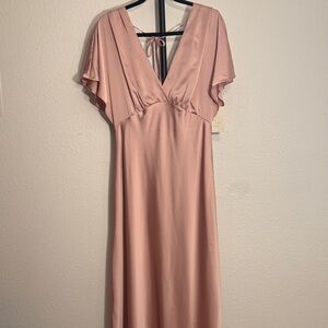 NWT A New Day Blush Pink Mqxi Dress with Butterfly Sleeves Size S